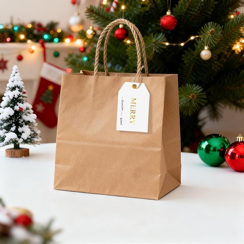 Alynta Christmas Gift Tags with String - 50Pcs Holiday Name Tags Gold Foil Xmas to and from Tag Merry Paper Tag for Christmas Presents Gift Wrapping Xmas Decorations - Image 4